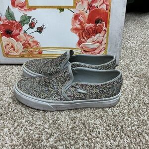 Vans Multicolor Glitter Slip-On Sneakers